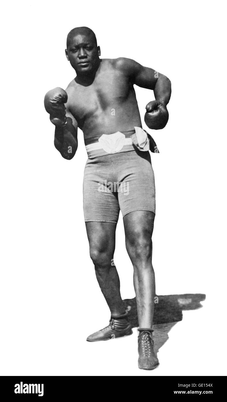 Jack Johnson, Boxer. Portrait of John Arthur 'Jack' Johnson (1878-1946), by E S Caywood, 1910. Stock Photo