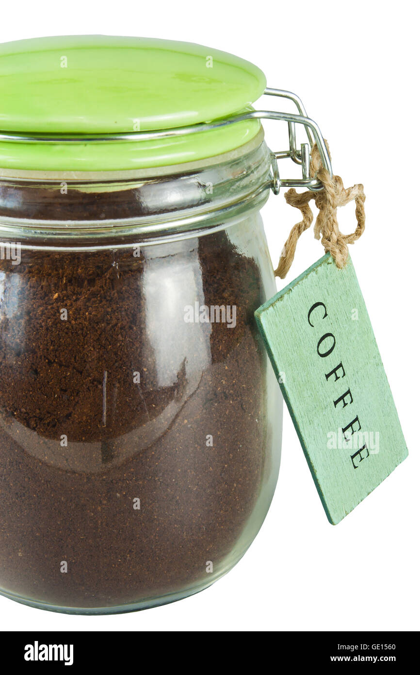 Jar for storage of ground coffee Stock Photo Alamy