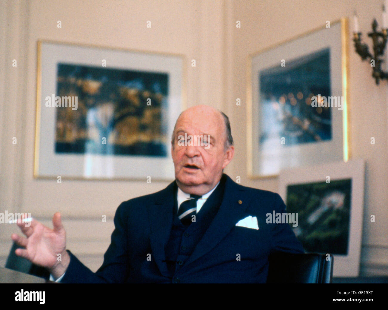 Architect Edward Durell Stone, in his New York City offices in 1963