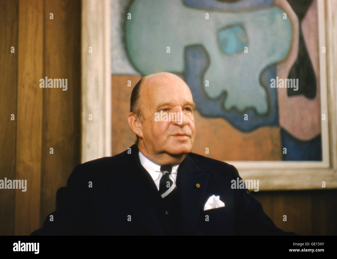 Architect Edward Durell Stone, in his New York City offices in 1963