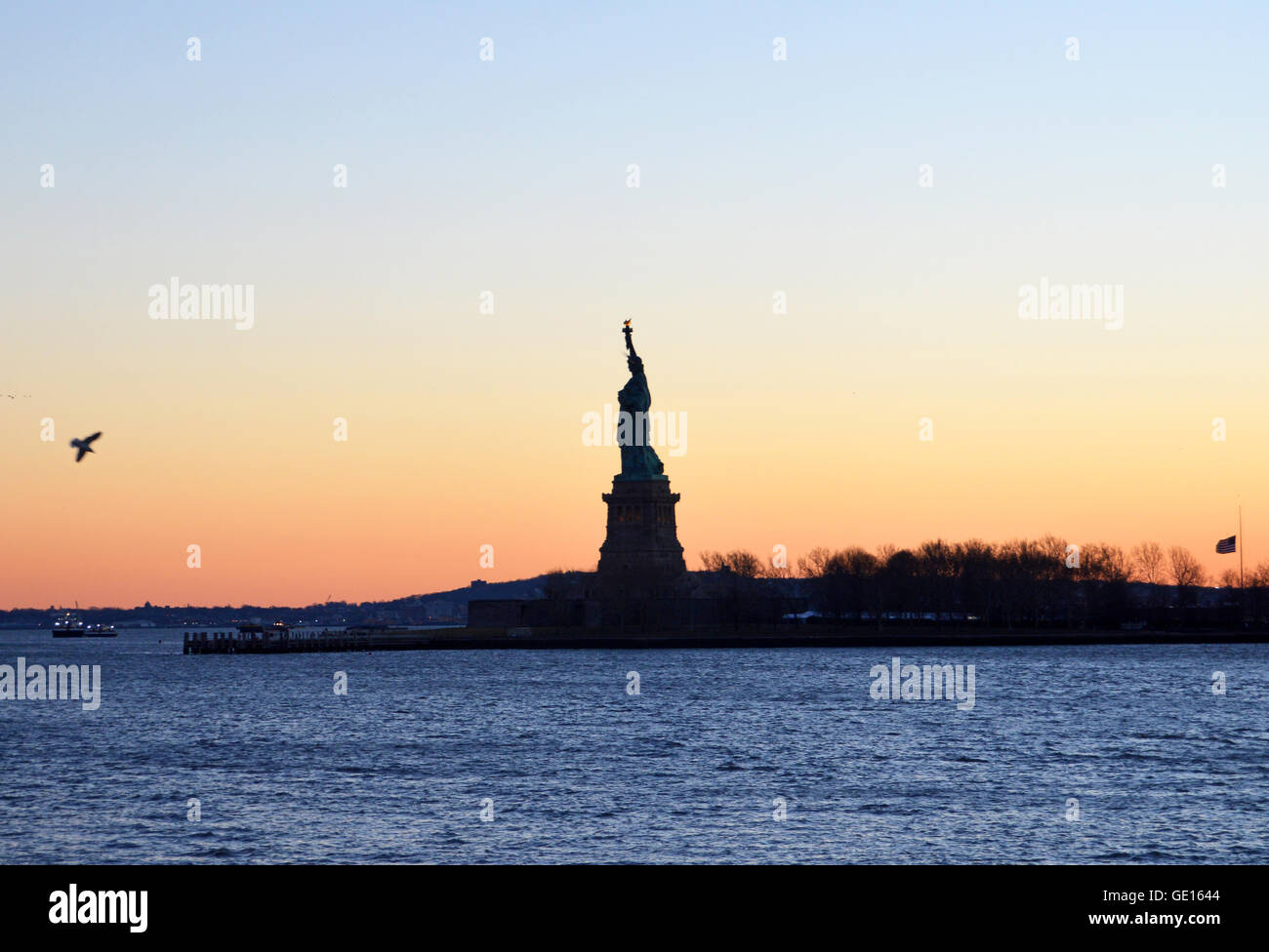 Statue of Liberty at dusk, New York Stock Photo