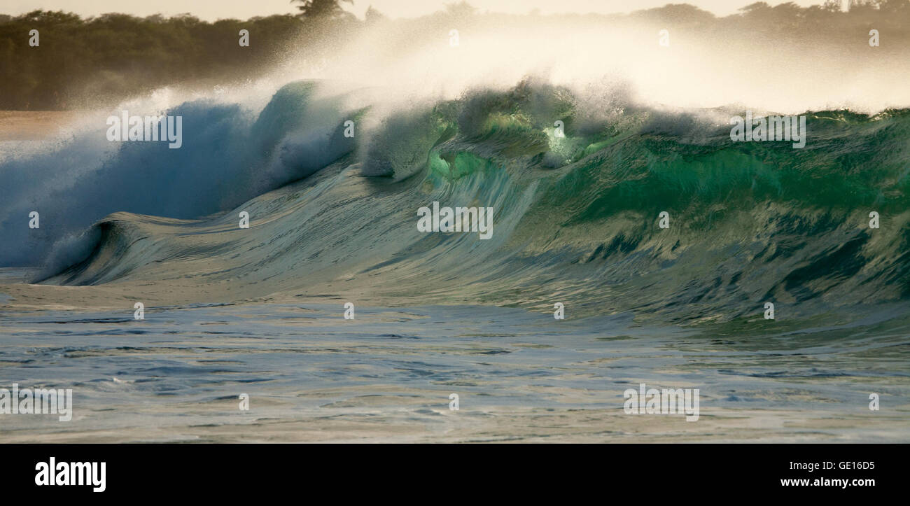 Ocean Waves breaking on the beach of Molokai Hawaii Stock Photo - Alamy