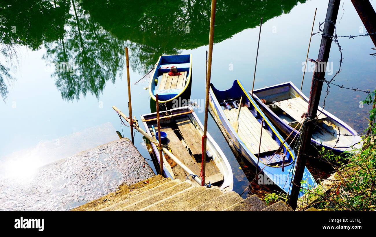 boats in the canal in Thailand Stock Photo - Alamy