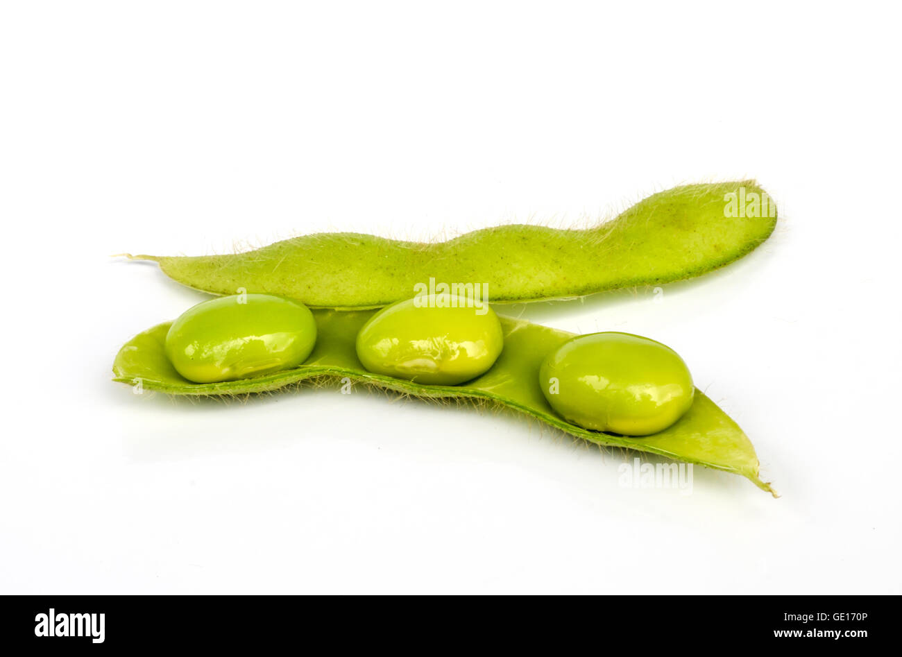 Green soybeans isolated on a white background Stock Photo Alamy