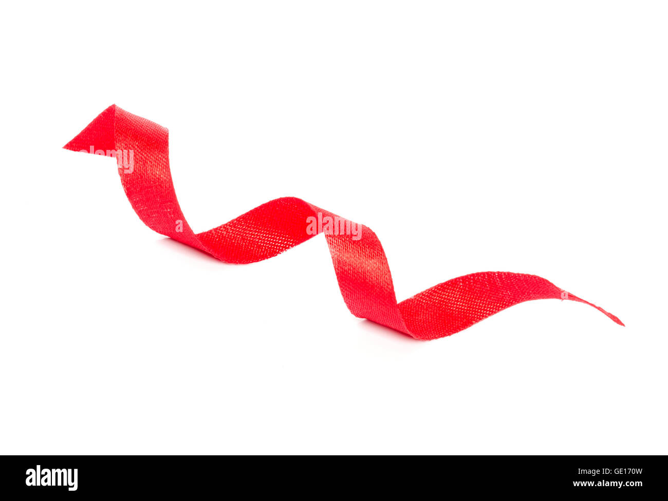 Red ribbon isolated on white background Stock Photo - Alamy