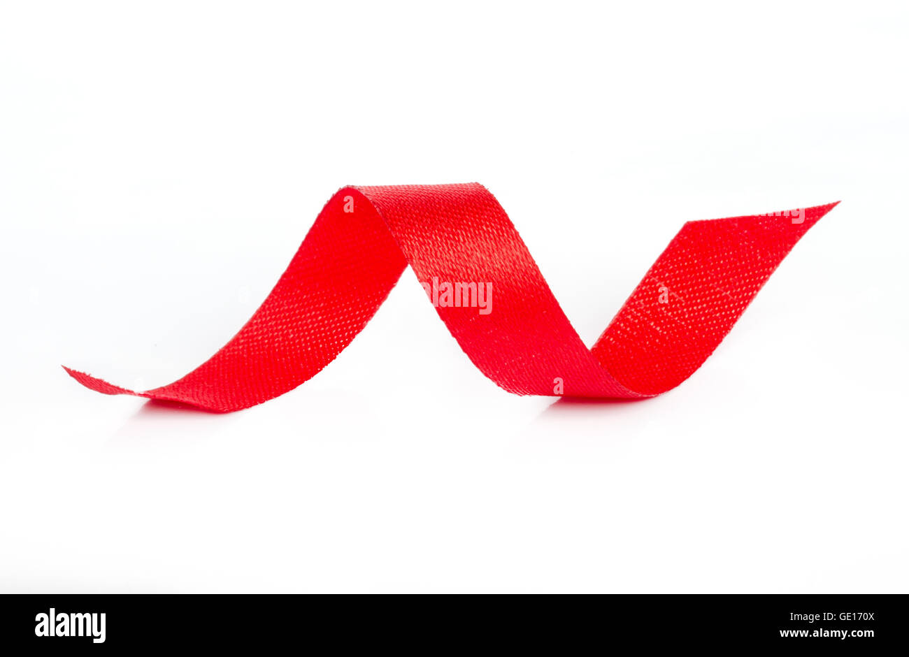 Red ribbon isolated on white background Stock Photo - Alamy