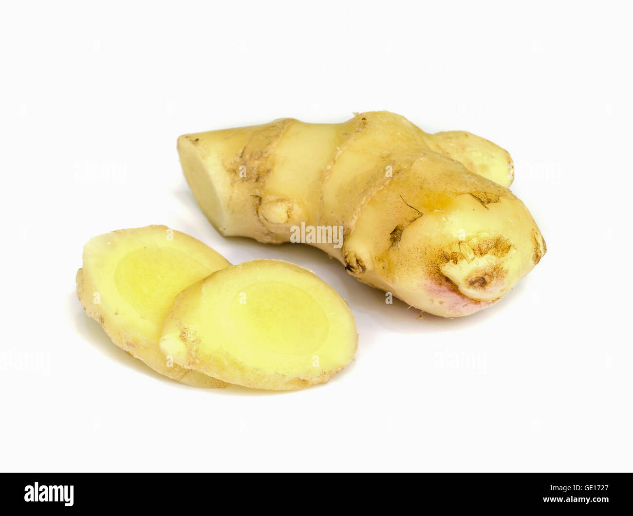 Fresh ginger isolated on a white background. Stock Photo