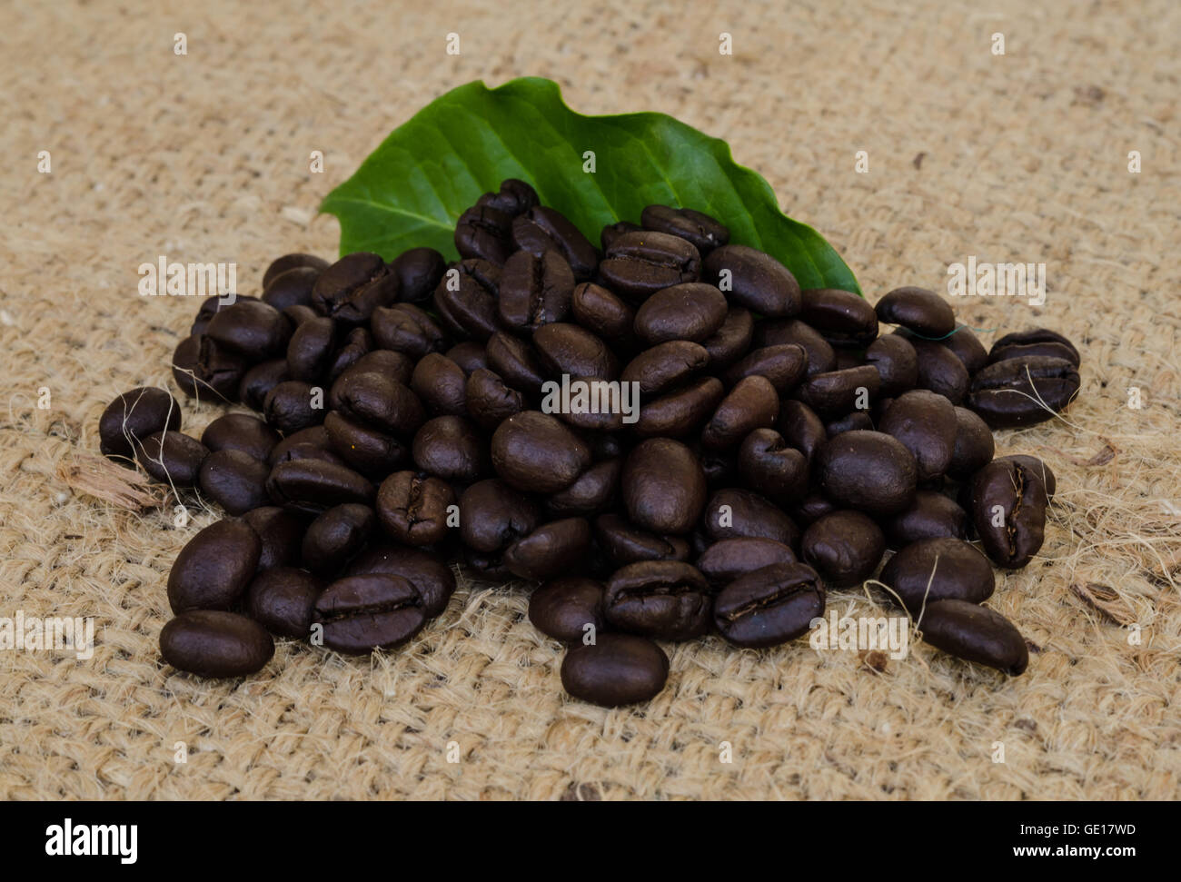 coffee beans in on a sack isolated on white background Stock Photo - Alamy