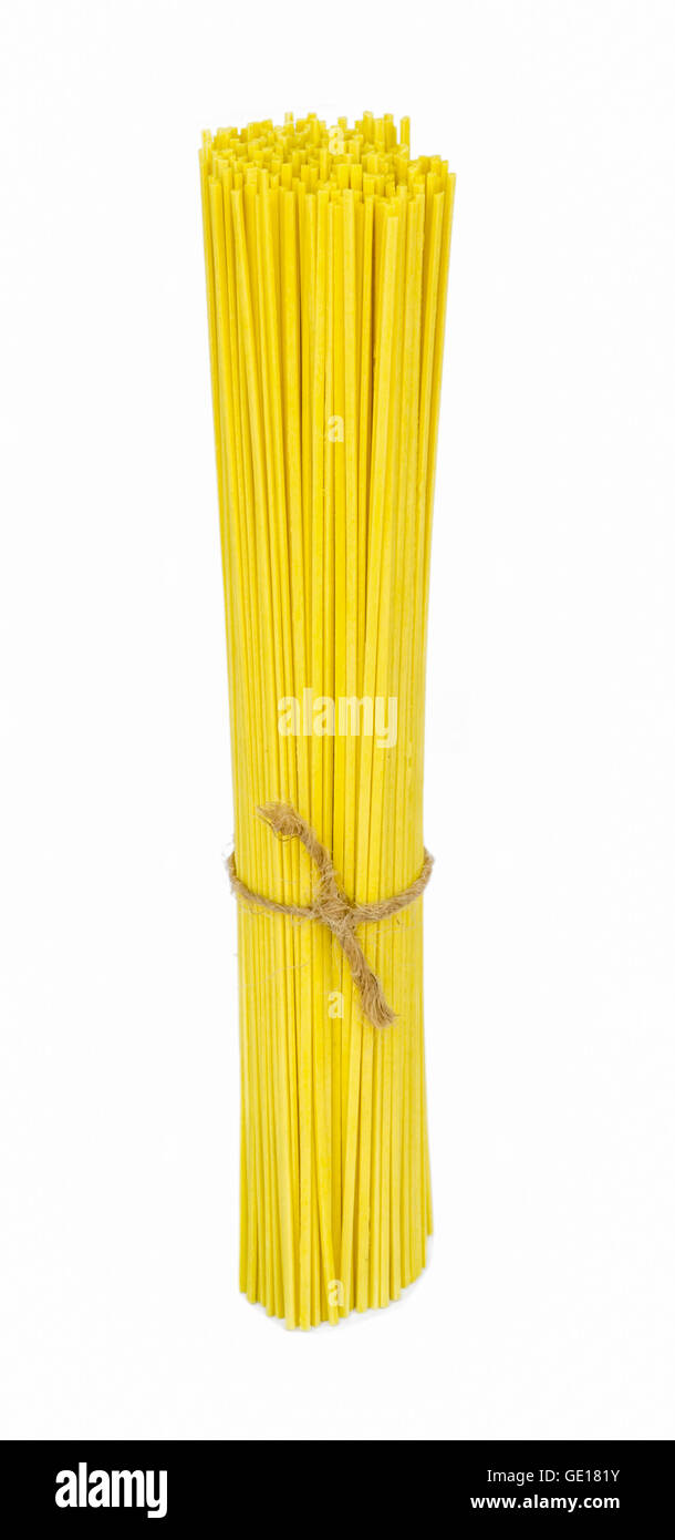 uncooked italian spaghetti Noodles on white background Stock Photo Alamy