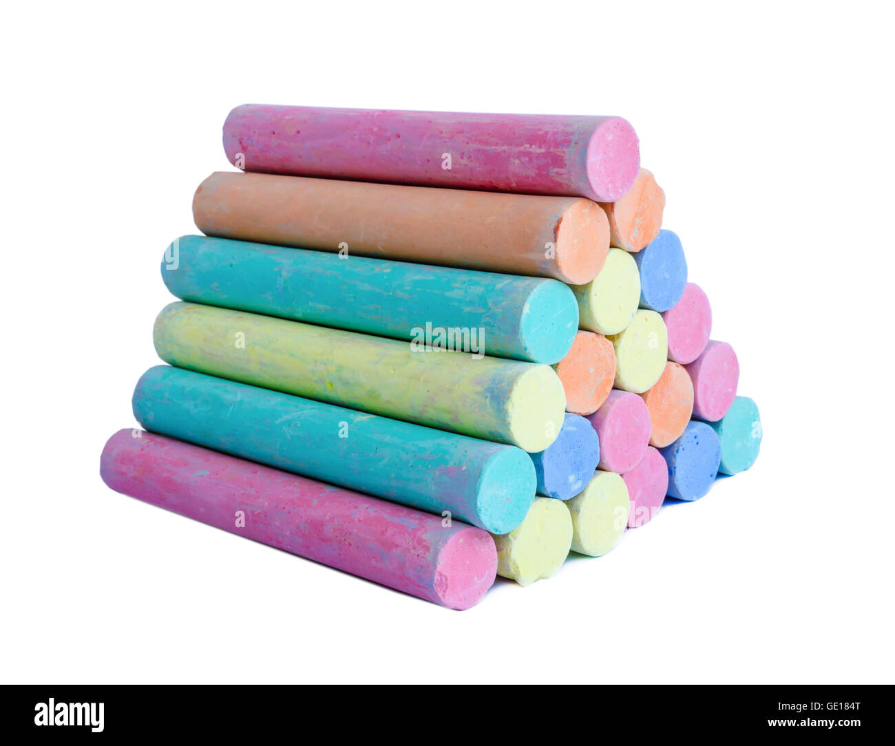 Colorful chalk isolated on white background Stock Photo - Alamy