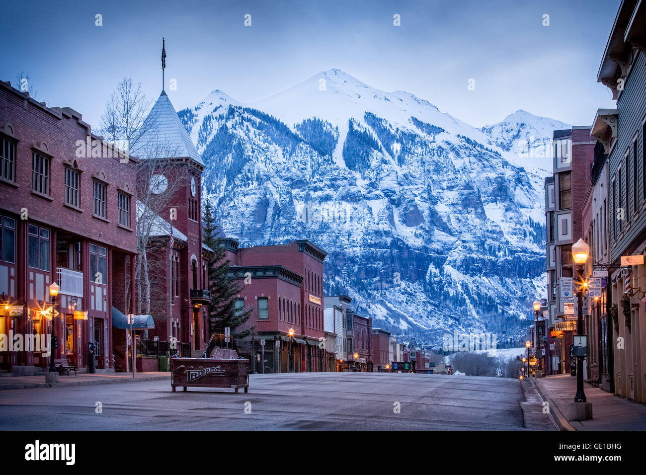 Downtown Telluride, Colorado, USA Stock Photo
