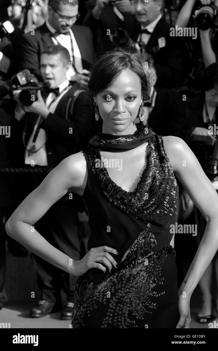 May  15th, 2014 - Cannes  Zoe Saldana attends the Cannes Film Festival. Stock Photo