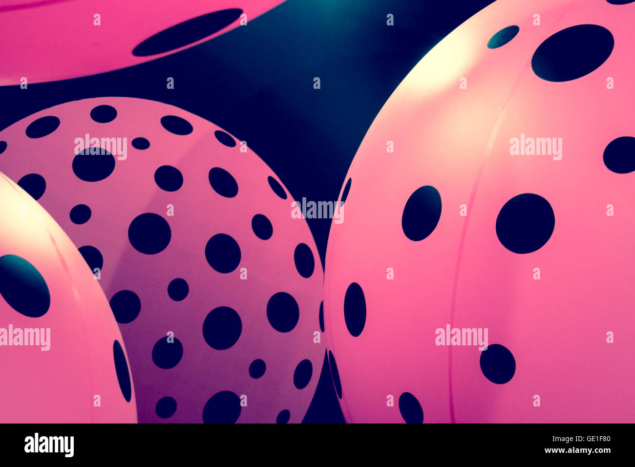 Pink and black spotted balls Stock Photo