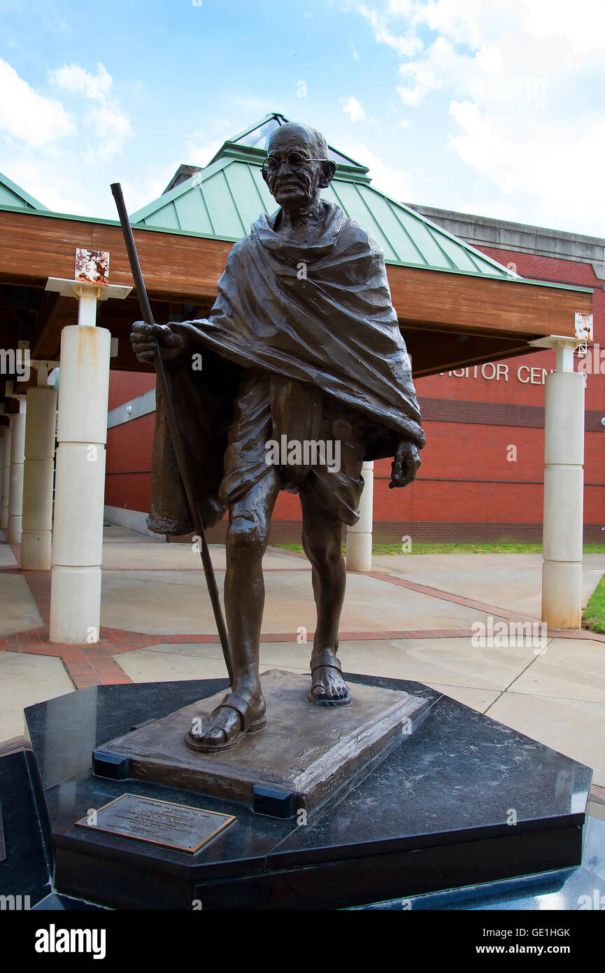 Statue of Ghandi at the Memorial Centre to Martin Luther King Jr in Atlanta in the state of Georgia Stock Photo