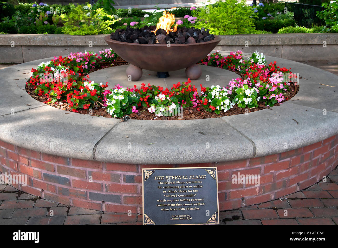 The Eternal Flame at the  Memorial Centre to Martin Luther King Jr in Atlanta i Georgia Stock Photo