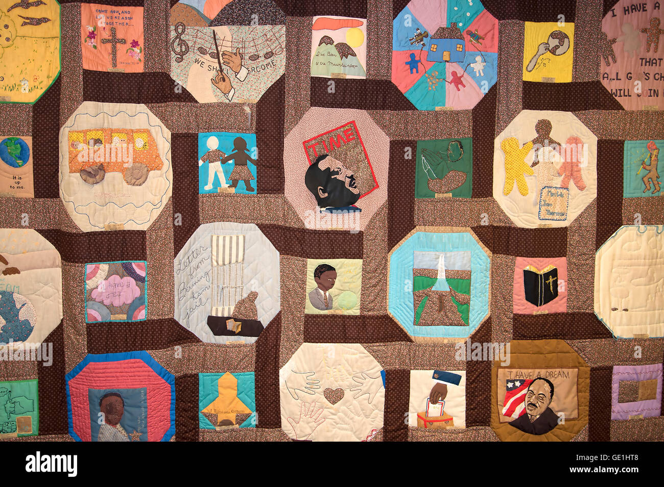 Quilt at the Memorial Centre to Martin Luther King Jr in Atlanta is the capital of the state of Georgia Stock Photo