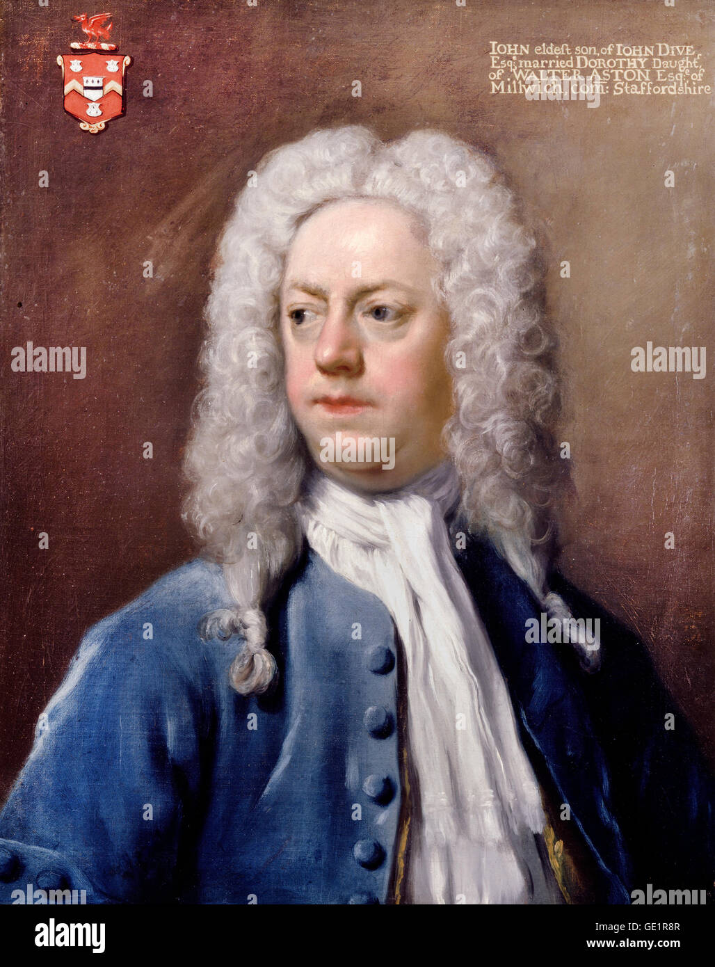 Hans Hysing, John Dive. Circa 1730. Oil on canvas. Dulwich Picture Gallery, London, England. Stock Photo