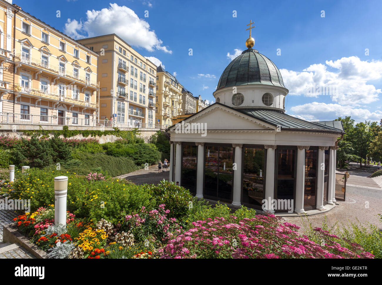 Cross Spring, Colonnade, Marianske Lazne (Marienbad), a spa town, West ...