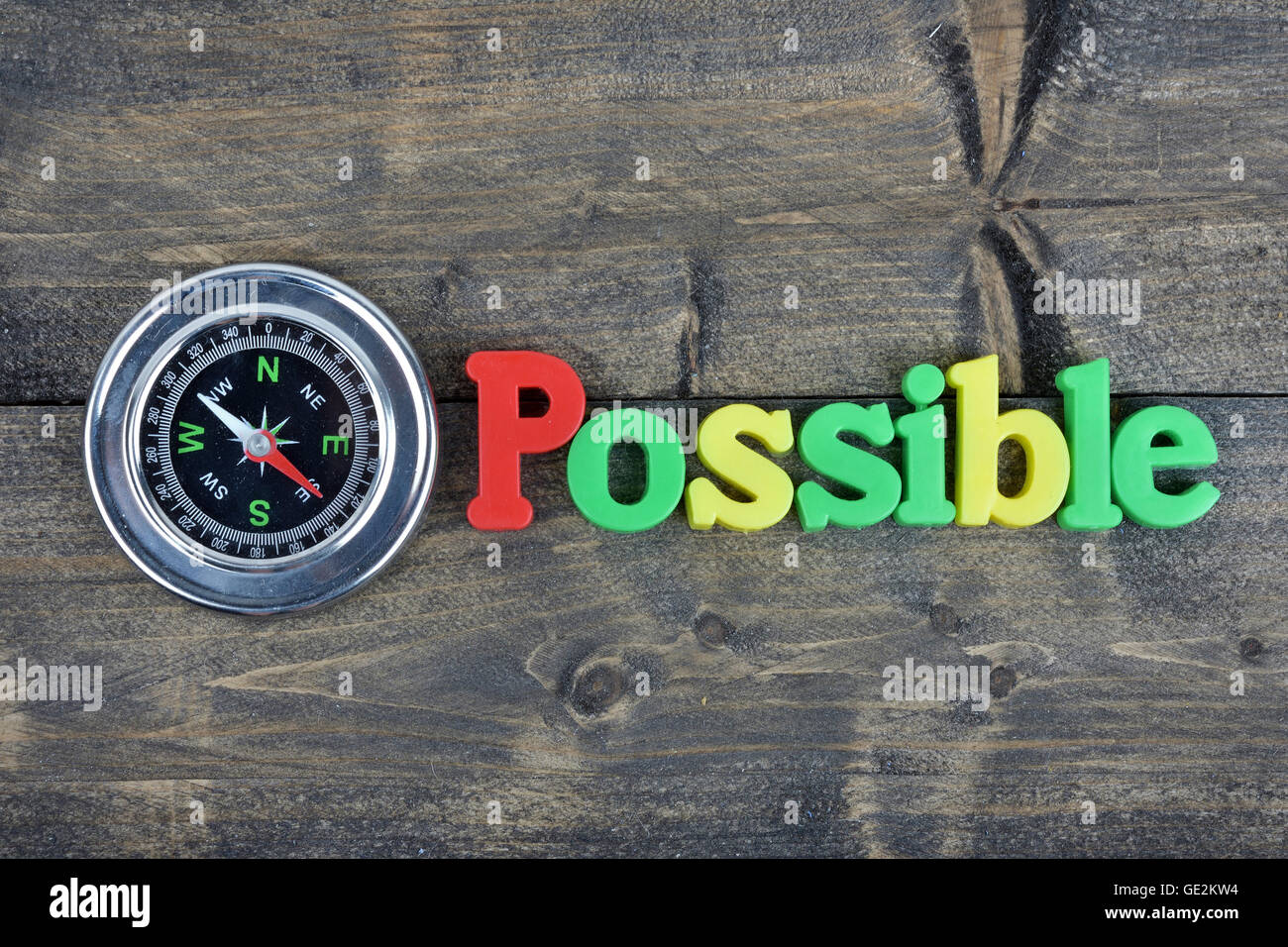 Possible word on wooden table Stock Photo Alamy