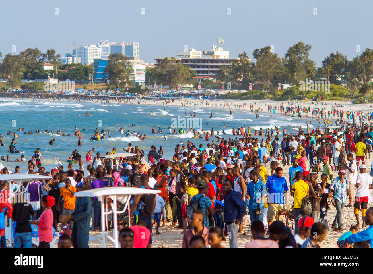 Coco Beach scene on Sunday, Oyster Bay, Dar-es-Salaam, Tanzania Stock Photo