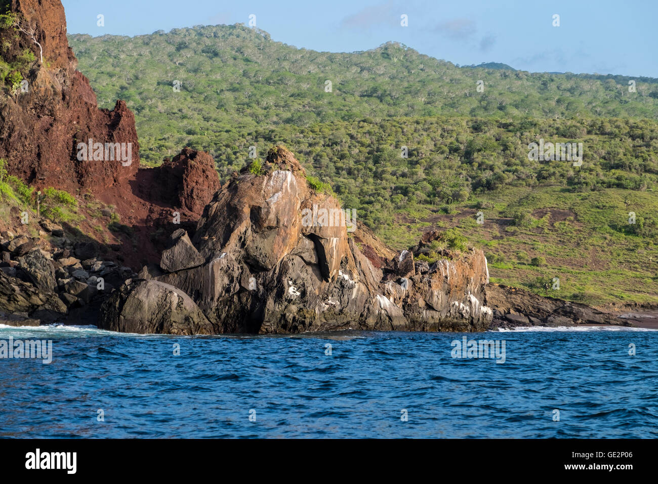 Rock formation resembling an elephant in Galapagos Islands Stock Photo