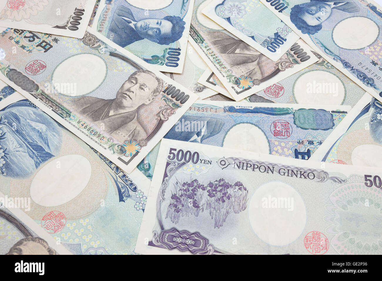 japanese yen notes. Currency of Japan Stock Photo