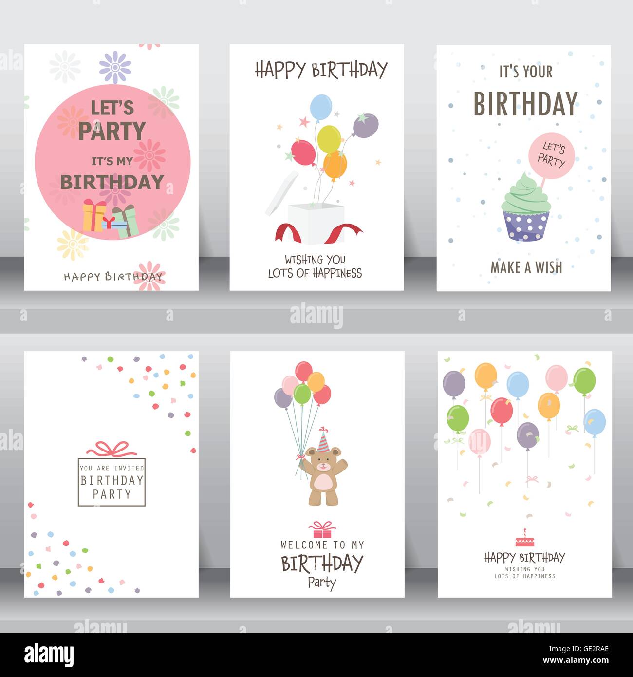 Happy birthday card vector vectors hi-res stock photography and images ...