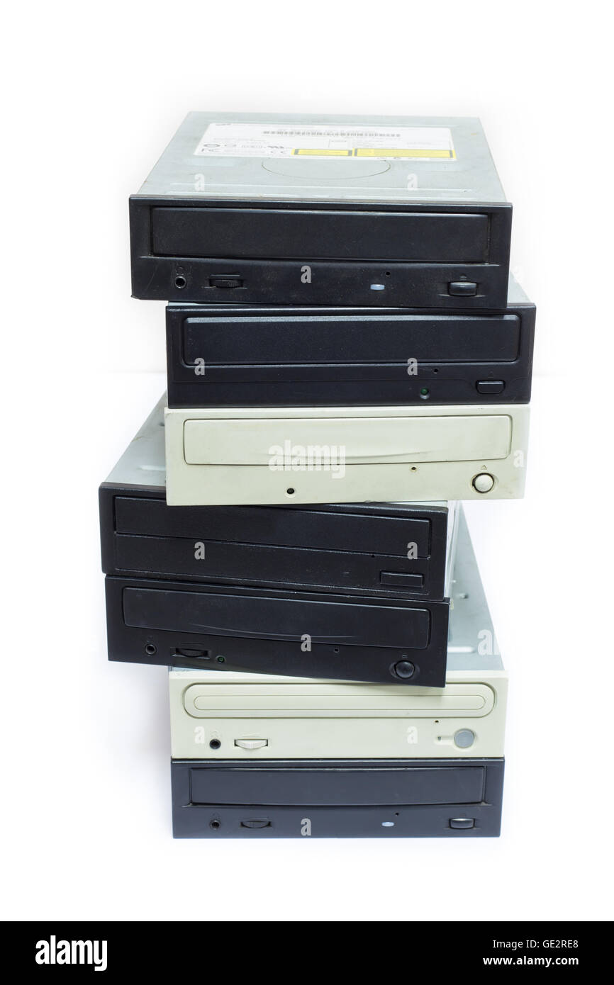 Multiple Optical disc drive isolated on white Stock Photo Alamy