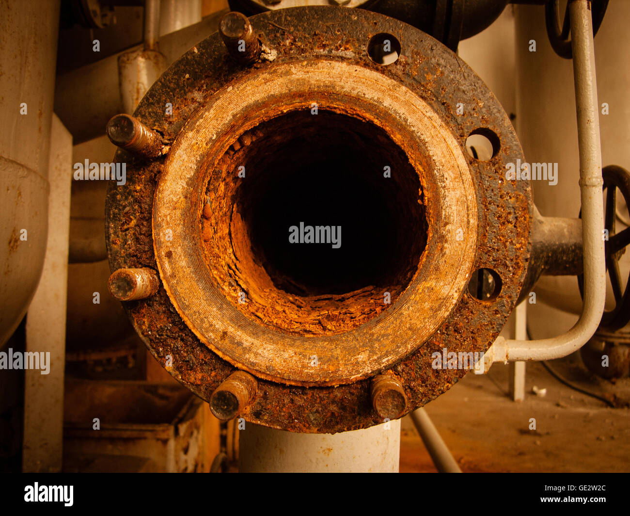 Old rusty flange Stock Photo Alamy