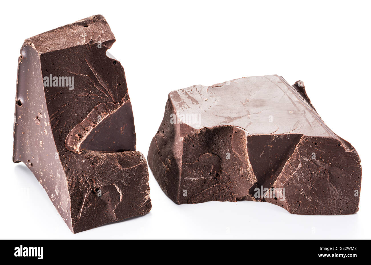 Chocolate block isolated on a white background. Stock Photo