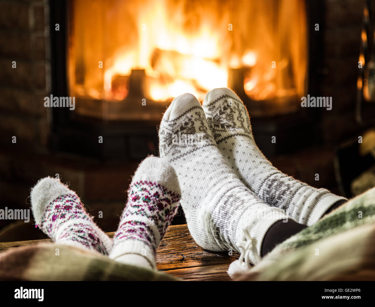 Woman warm at home fireplace hires stock photography and images Alamy
