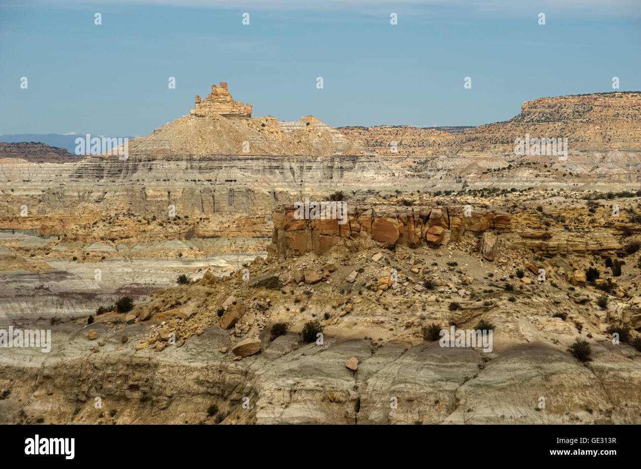 Angel Peak and some of its surrounding badlands, southeast of ...