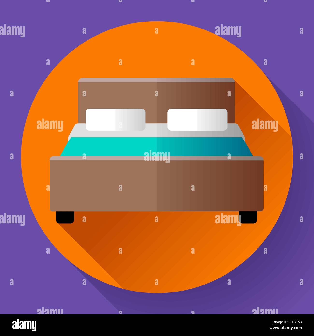 Hotel Double Bed icon flat style Stock Vector Image & Art - Alamy