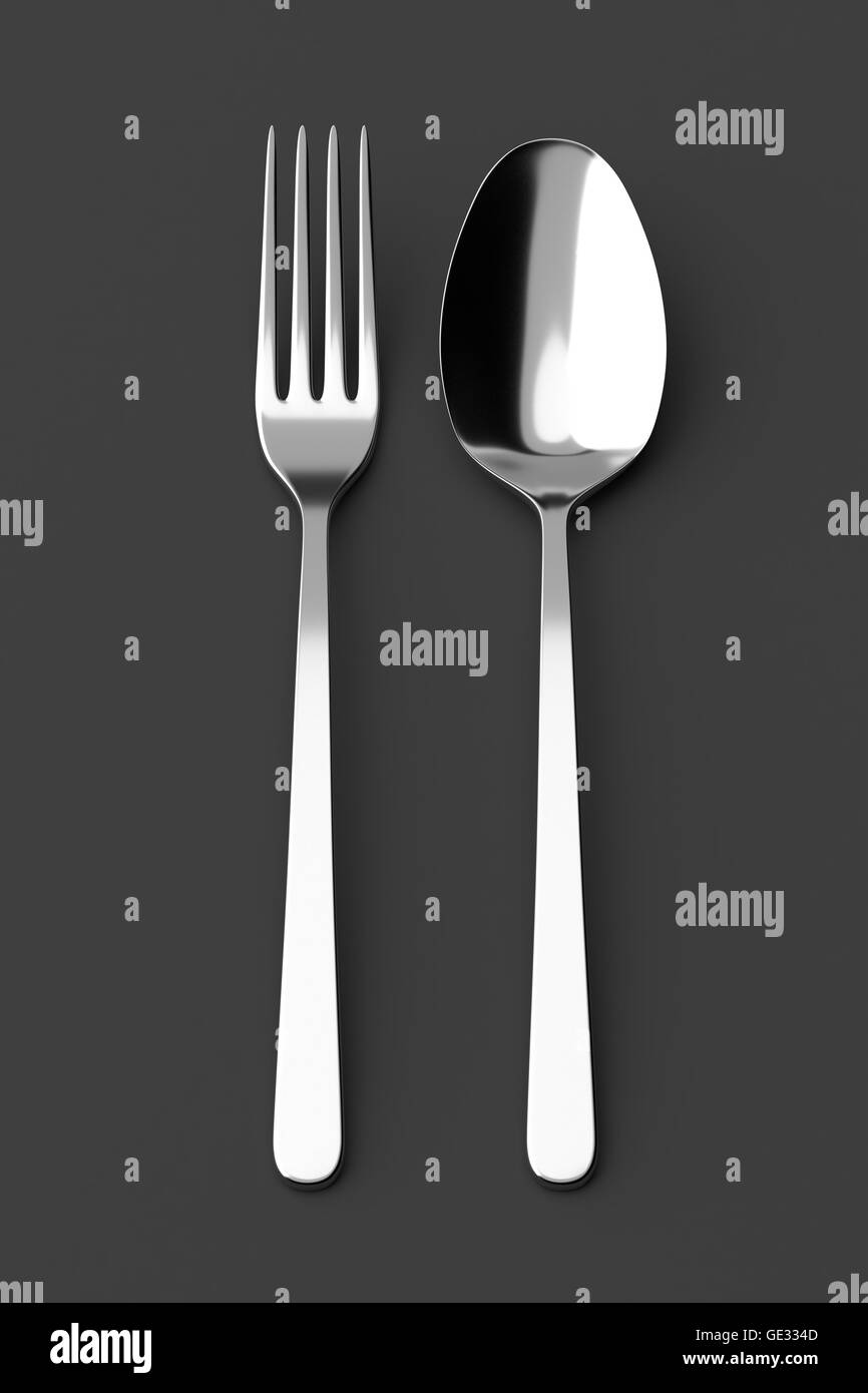 Fork and spoon silverware Stock Photo Alamy