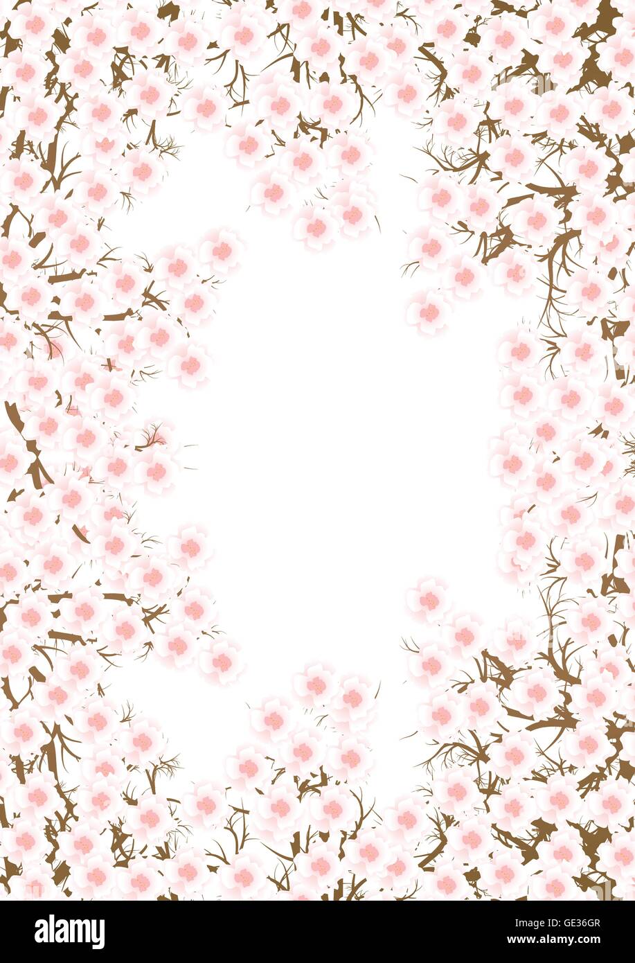 Cherry blossom branch vector background for poster Stock Vector Image