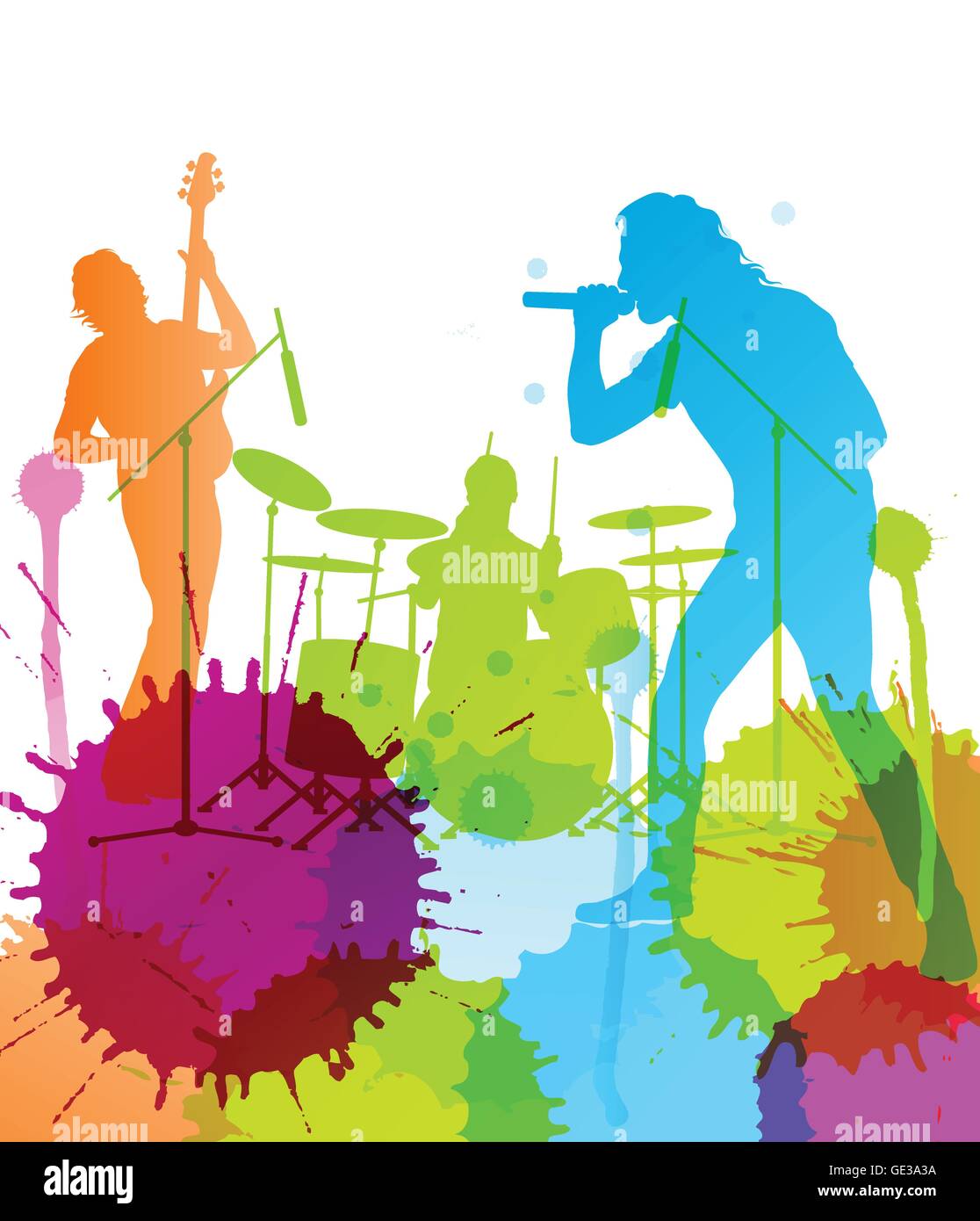 Rock pop band colorful spots and splash vector background Stock Vector  Image & Art - Alamy