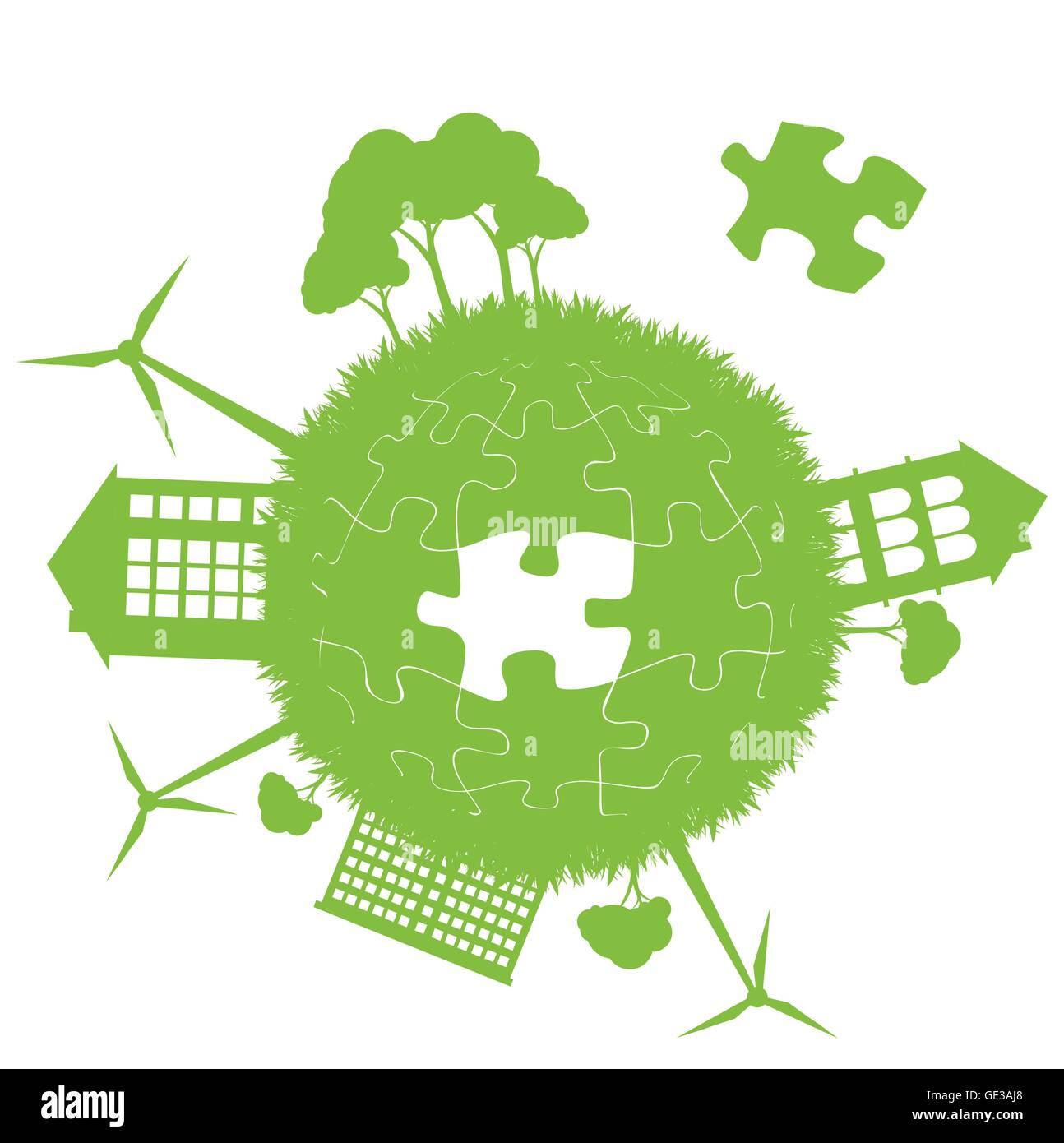 Environmental and ecology earth globe alternative energy vector concept ...