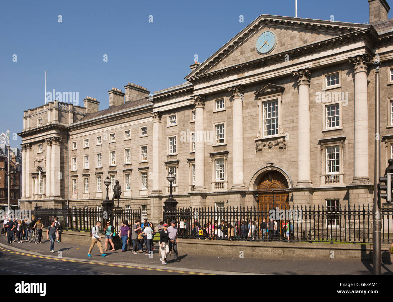 Ireland, Dublin, College Green, Trinity College entrance Stock Photo