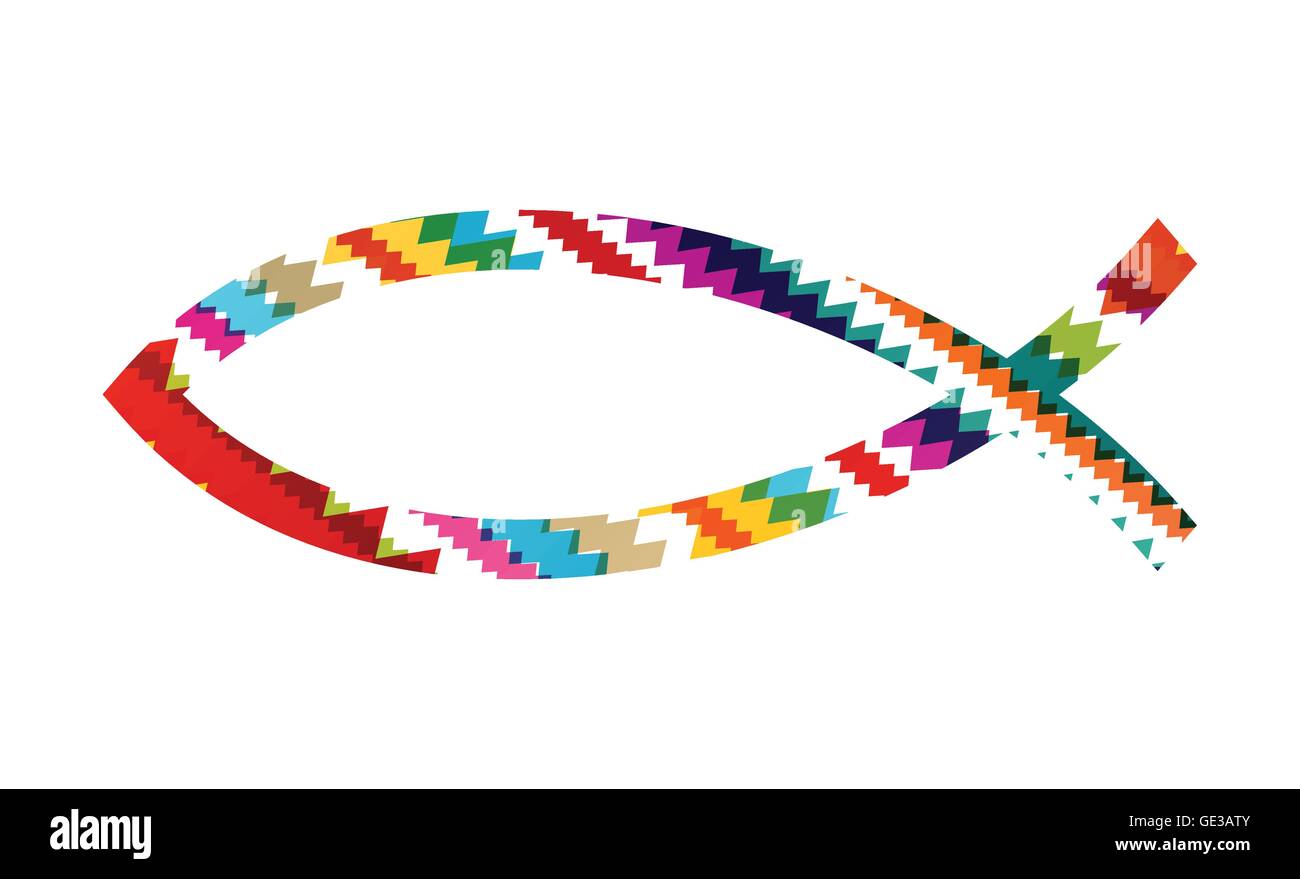 Christian fish abstract vector background concept illustration Stock