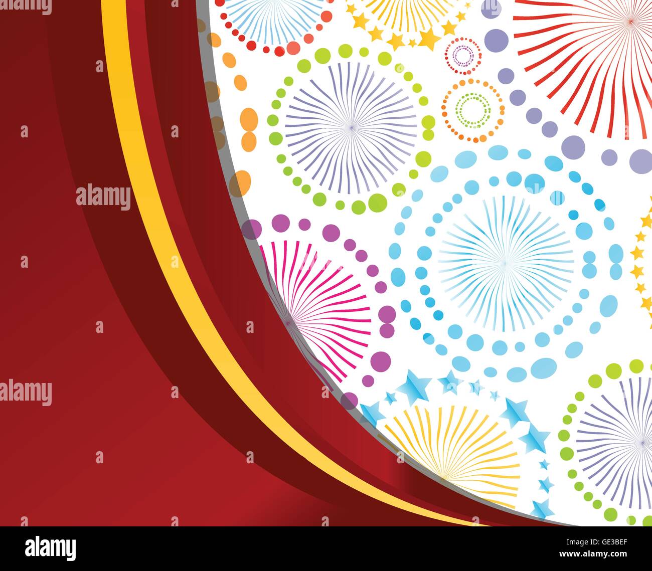 Colorful vector background with round and star elements for poster ...