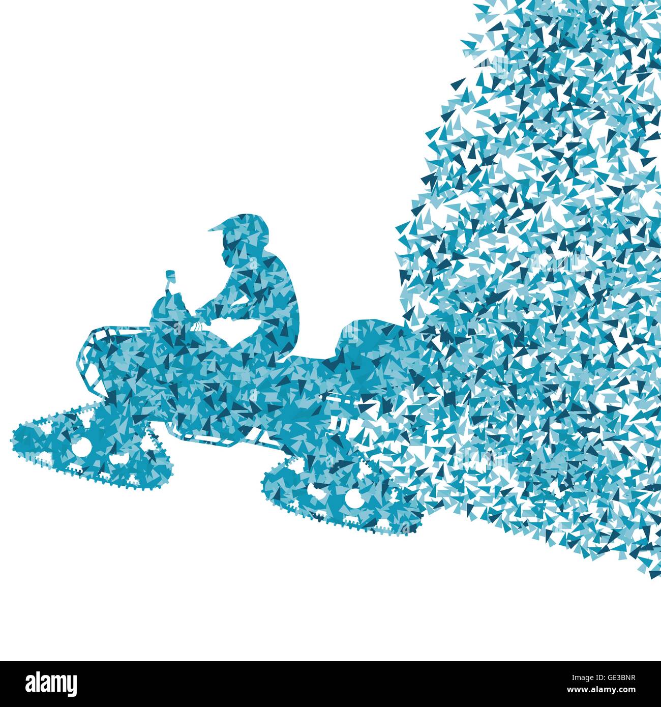 Snowmobile all terrain quad motorbike vehicle rider Stock Vector Image ...