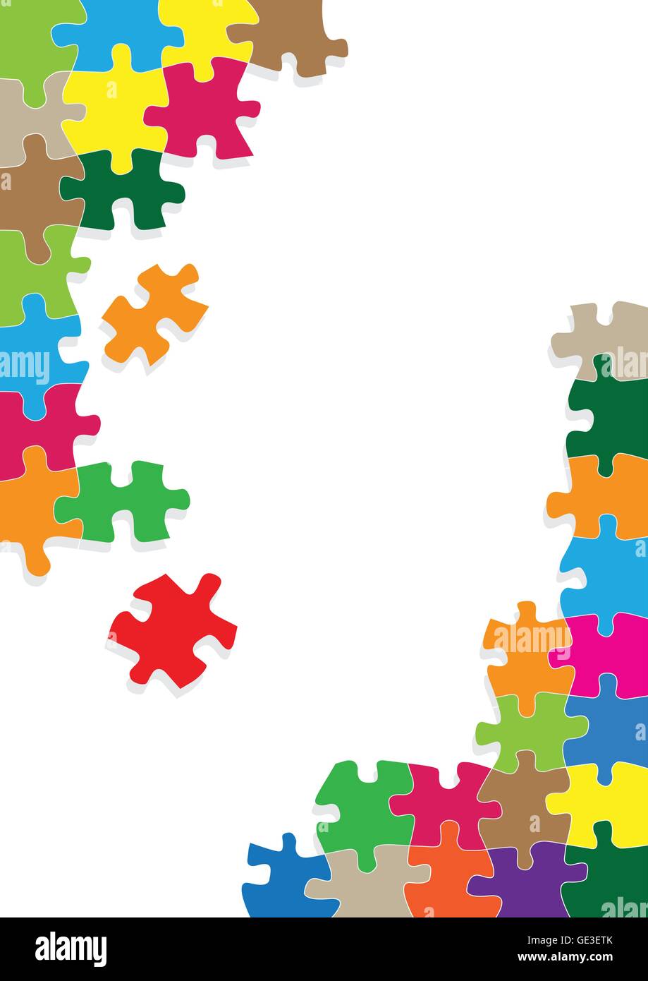 Colorful jigsaw puzzle vector background for poster Stock Vector Image