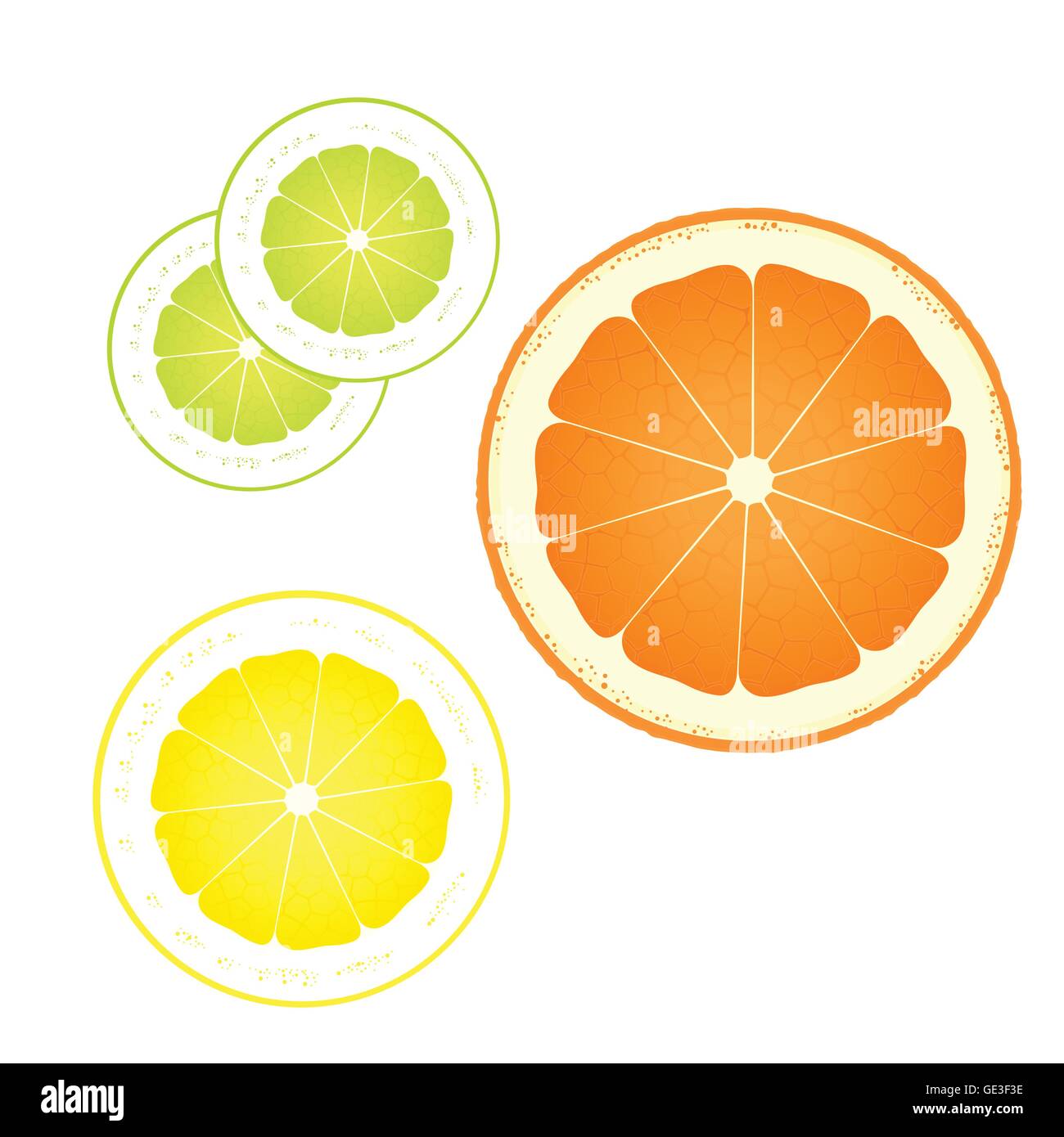 Orange, lemon and lime abstract background vector Stock Vector