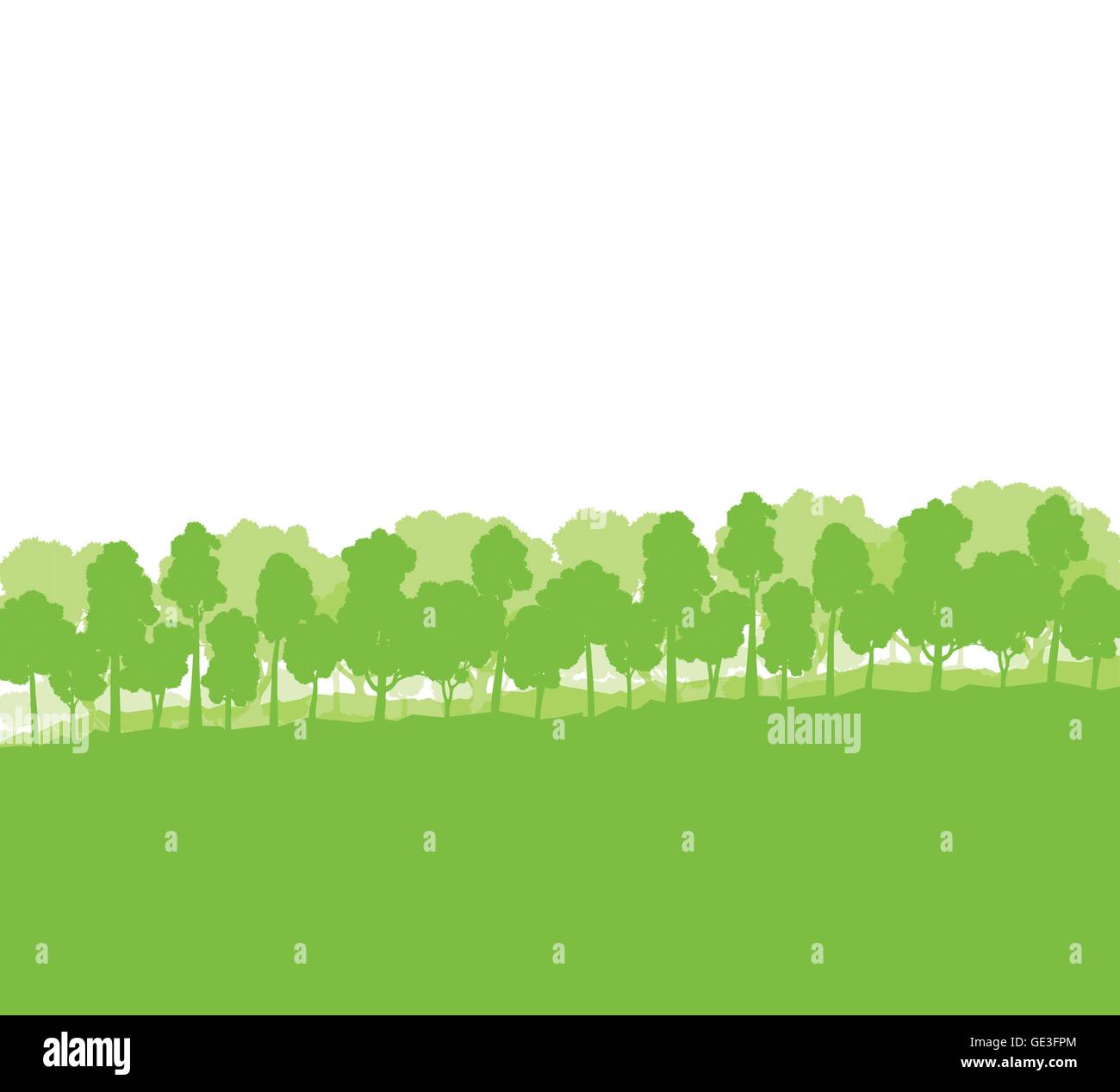 Forest trees silhouettes landscape illustration background ecology ...