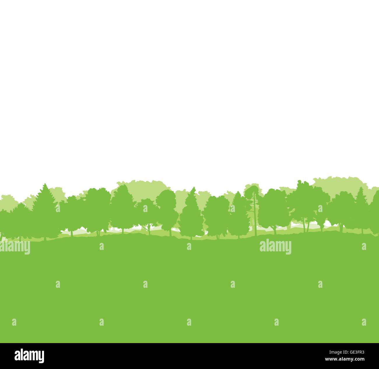 Forest trees silhouettes landscape illustration background ecology ...