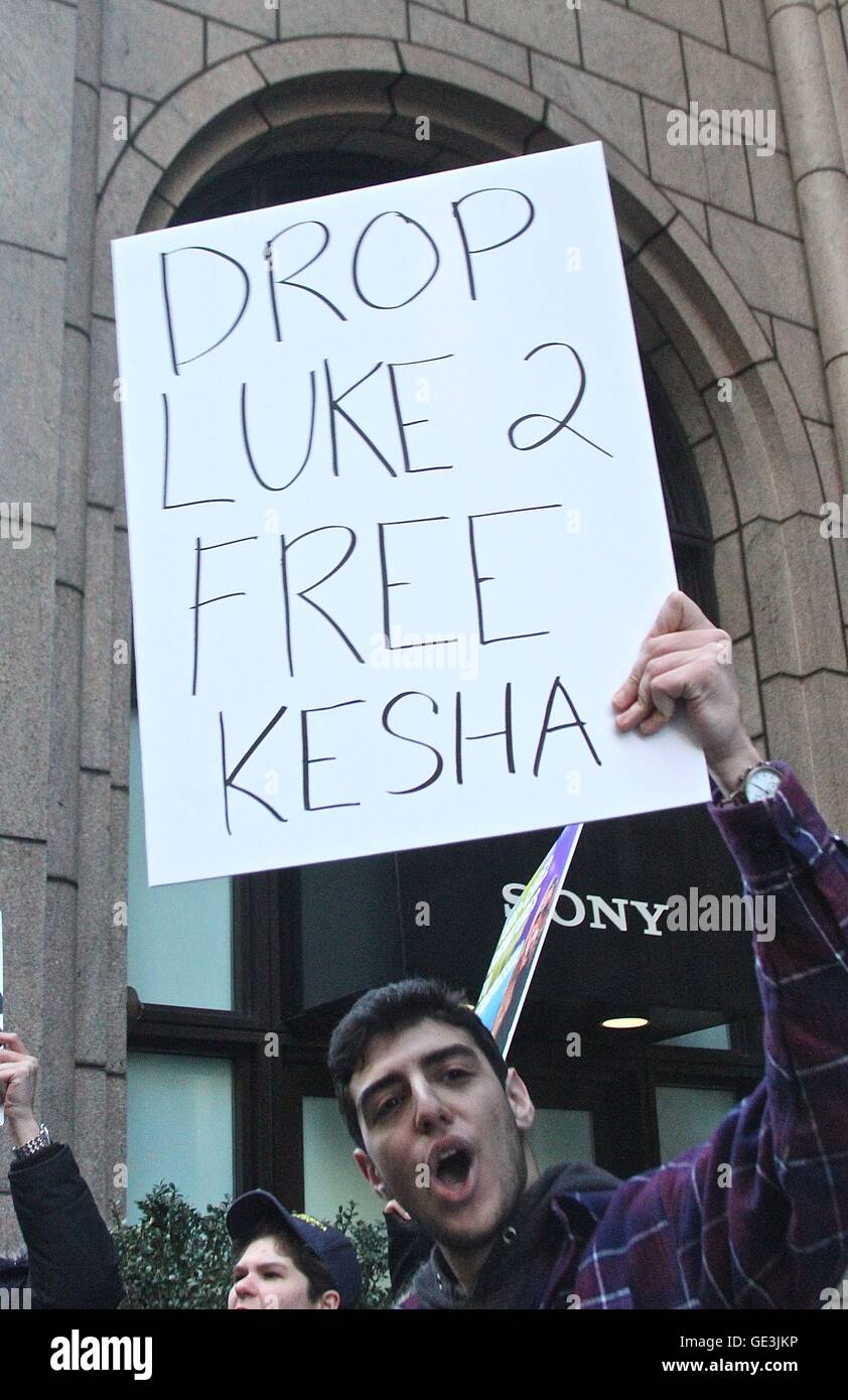NEW YORK, NY - FEBRUARY 26: Michael Eisele 18, #FreeKesha movement ...