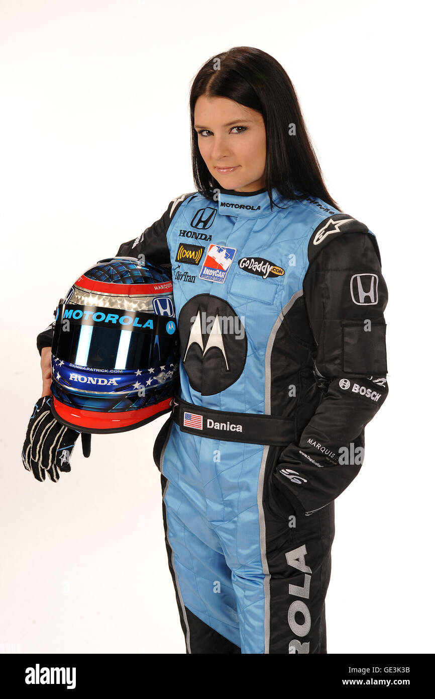 Driver Danica Patrick photographed during Spring Testing for the IRL IndyCar Series, Homestead Miami Speedway, Homestead, Florida, February 26, 2008. Credit: mpi04/MediaPunch*** HIGHER RATES APPLY:  MUST CALL TO NEGOTIATE ******  NO TABS / SKIN MAGS *** Stock Photo