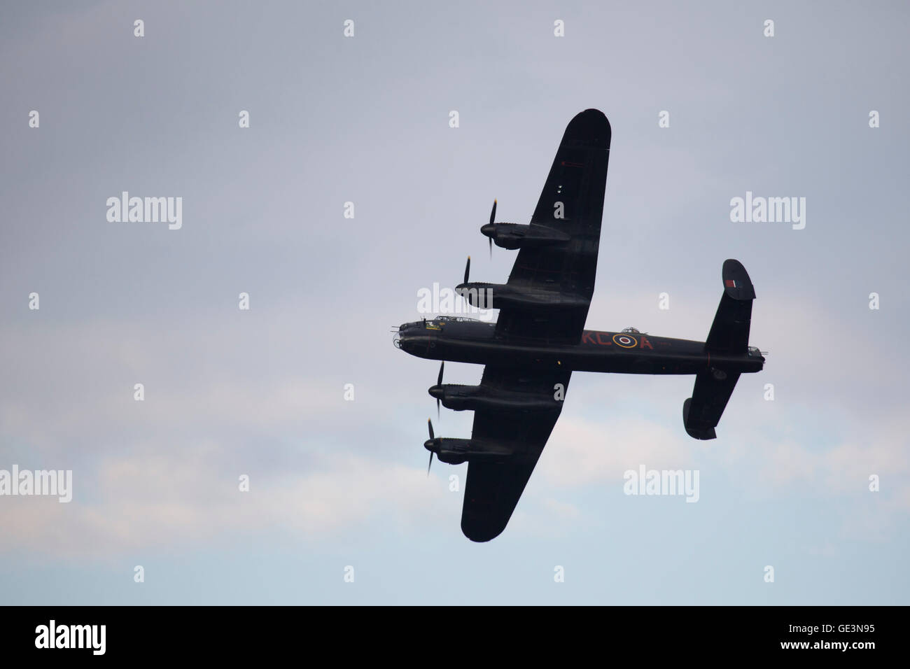Sunderland, UK. 22nd July, 2016. A Lancaster bomber flies at the Sunderland International Airshow in Sunderland, England. The plane is part of the Battle of Britain Memorial Flight. The annual event attracts up to one million visitors a year and has taken place since 1988. Credit:  Stuart Forster/Alamy Live News Stock Photo