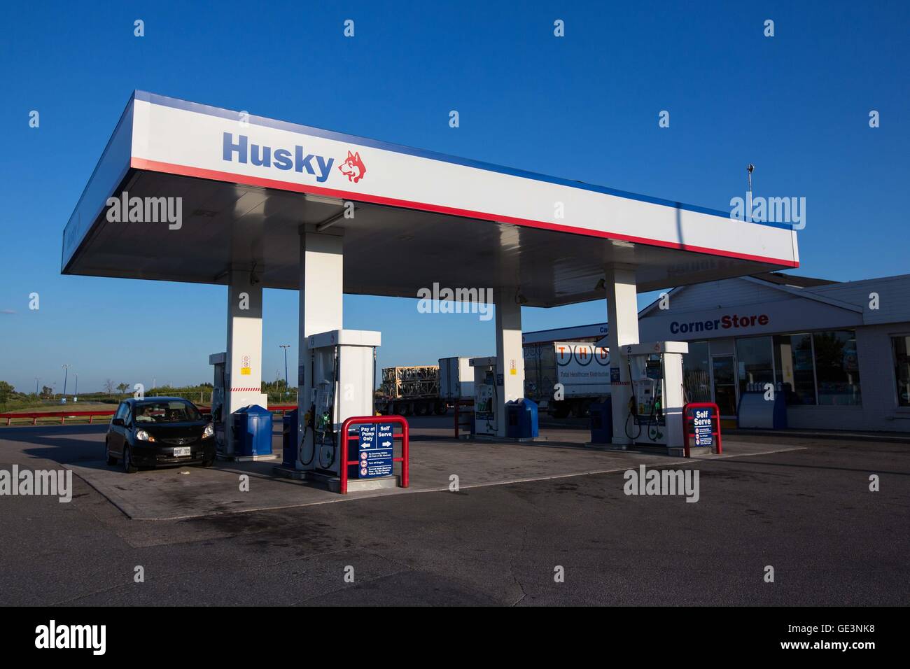 Joyceville, Ontario, Canada. 22nd July, 2016. Husky gas station in