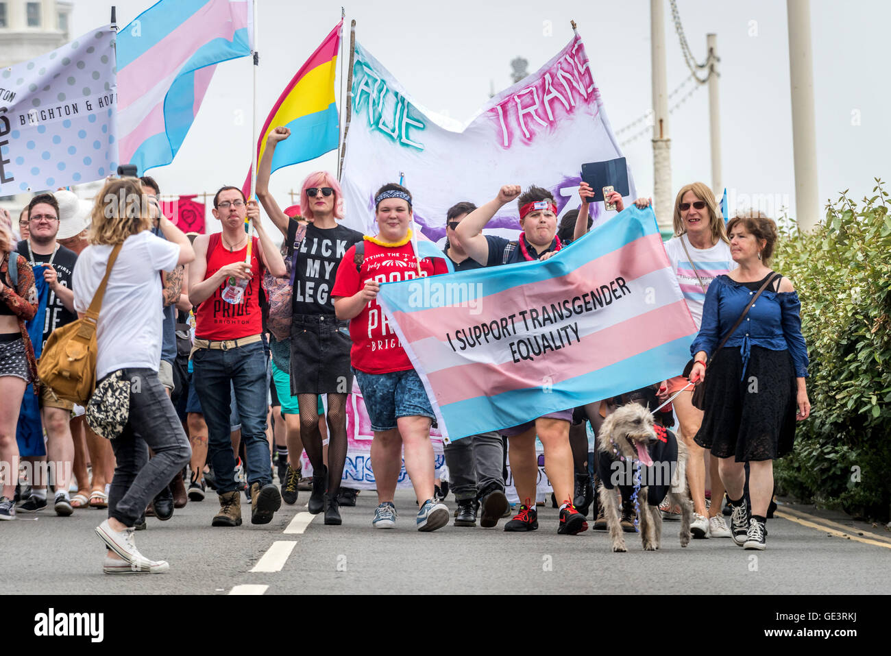Brighton, UK. 23rd July, 2016. The Trans Pride march in Brighton today. Credit:  Andrew Hasson/Alamy Live News Stock Photo
